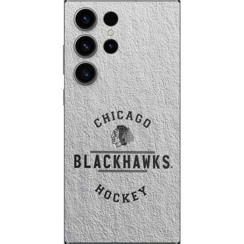 NHL Chicago Blackhawks Black Text Galaxy S25 Ultra Skin